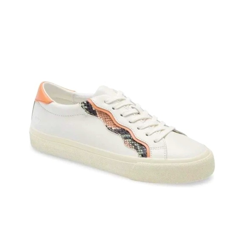 Women’s MADEWELL Sidewalk Paracord Low Top Sneaker- snake embossed leather. Sz 7